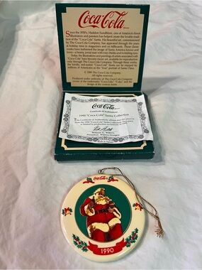 Vintage 1990 
Coca-Cola Santa Claus Ornament 
Willitts Galleries
Collectible